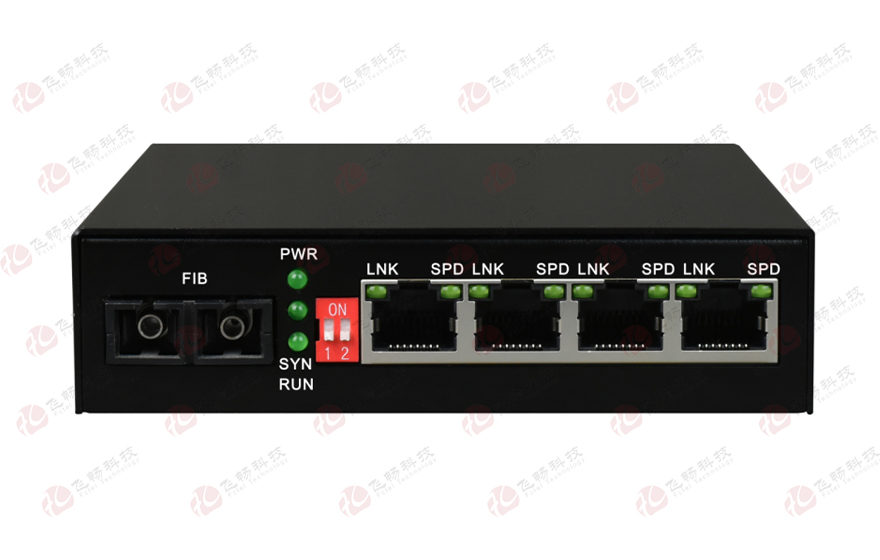 飛暢科技-B系列 4路百兆光纖收發(fā)器（電源內(nèi)置）